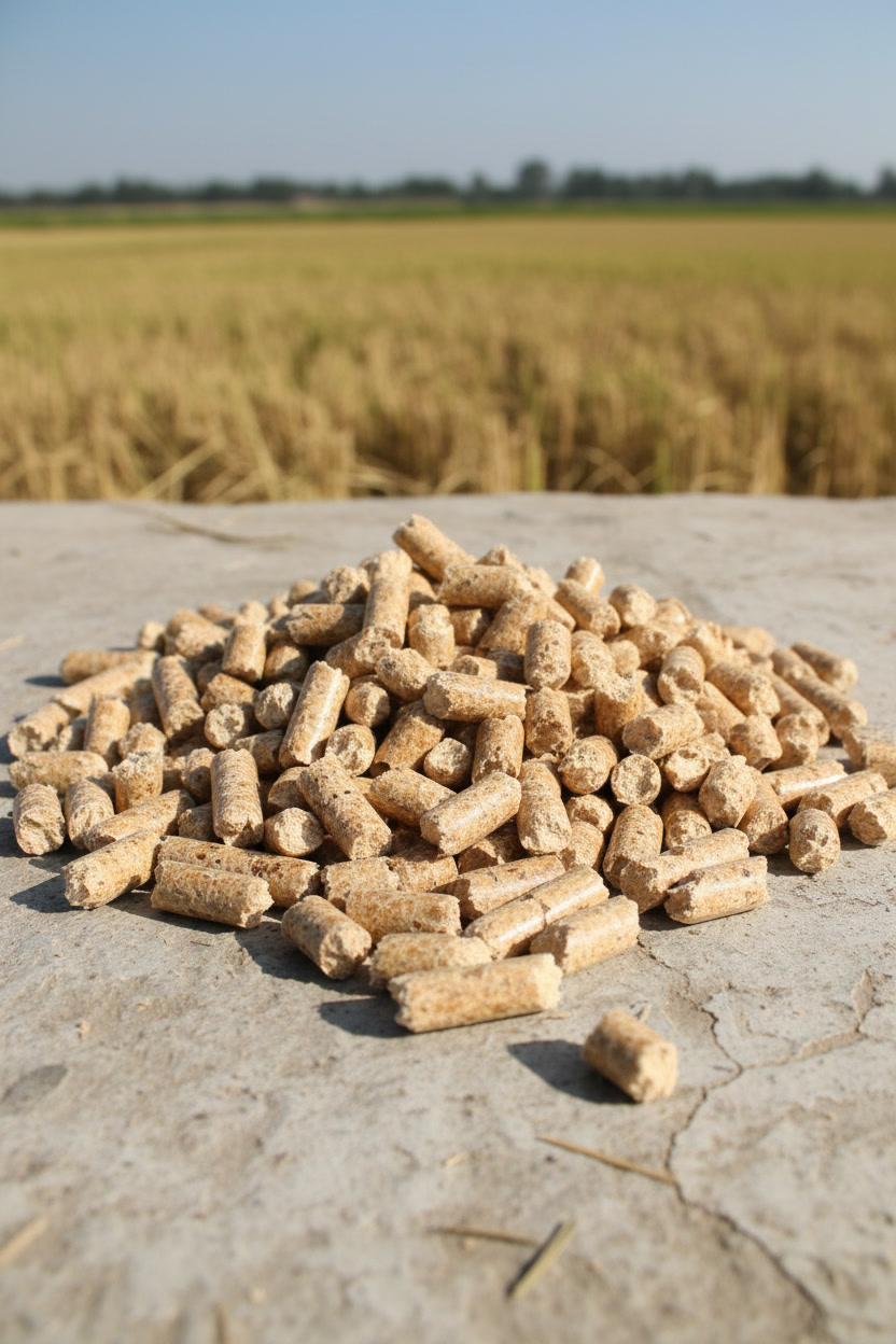 Paddy straw pellets — rice straw biomass fuel pellets